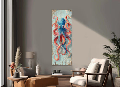 Octopus Canvas Print – Colorful Nautical Wall Art | Gallery Wrapped Cotton Canvas