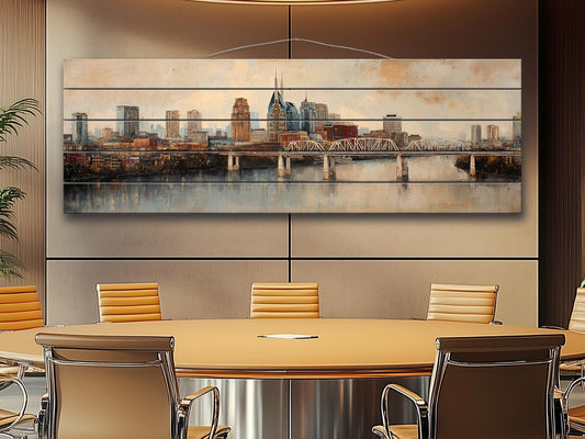 Salt Lake City Wood Print – Panoramic Cityscape on Distressed Rustic Wood Art