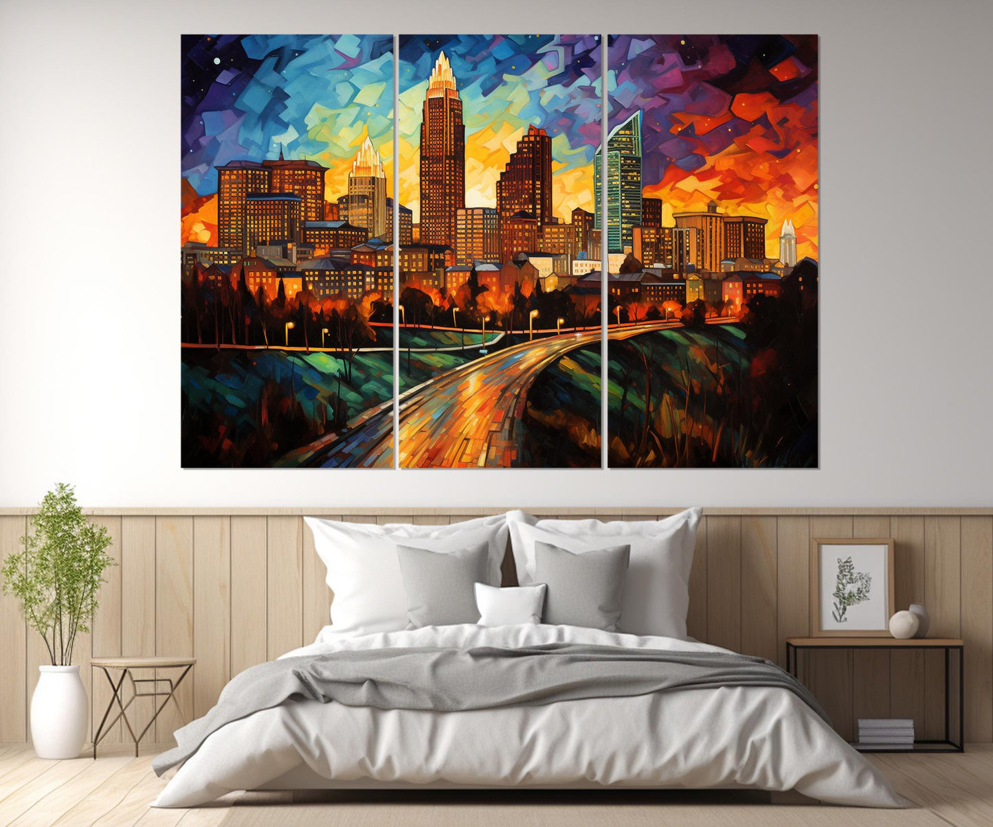 Raleigh Wall Art - Abstract Raleigh Canvas Print | Framed Ready to Hang