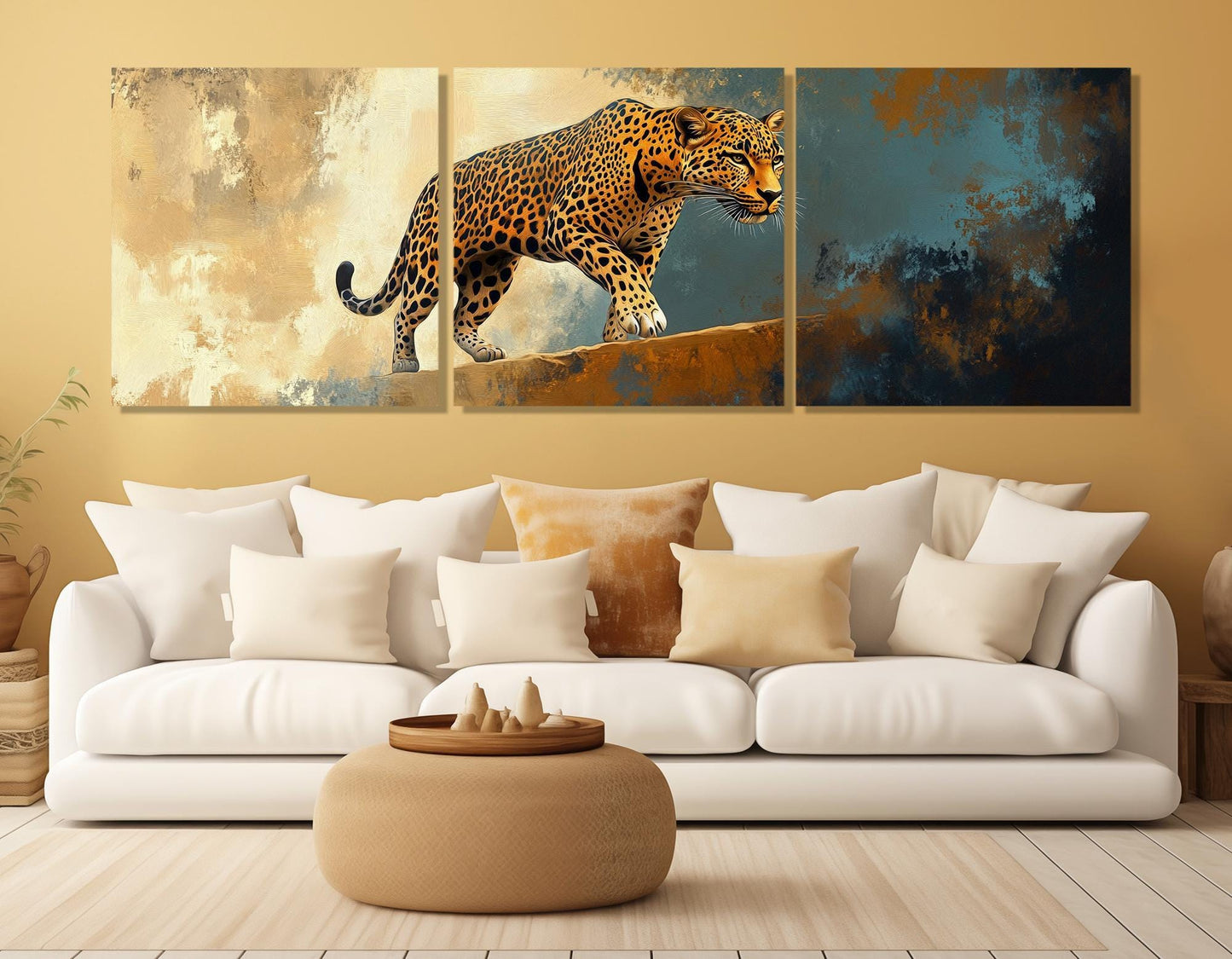 Leopard Canvas Print – Abstract Leopard Painting | Gallery Wrapped Cotton Canvas, Ready to Hang