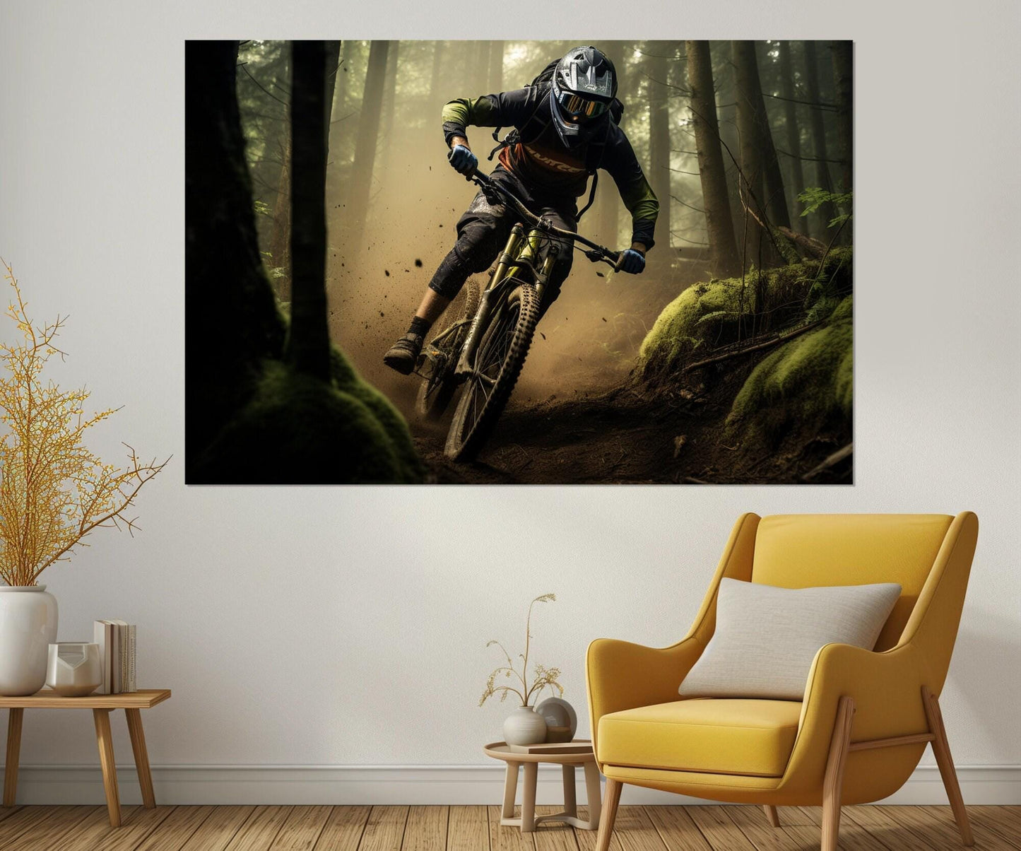 Mountain Bike Canvas Print - Downhill Bike Poster | Velo Sport Wall Art Framed
