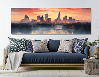 Austin Canvas Print – Large Framed Cotton Wall Art | Ready to Hang Modern City Artwork