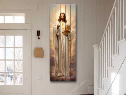 Jesus Christ Wall Art – Sacred Wood Print | Christian Wall Decor on Linden Wood