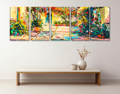 Italian Village Painting Canvas Print, Italy Wall Art, Italy Village Wall Art, Colorful Italian Street, Framed and Ready to Hang