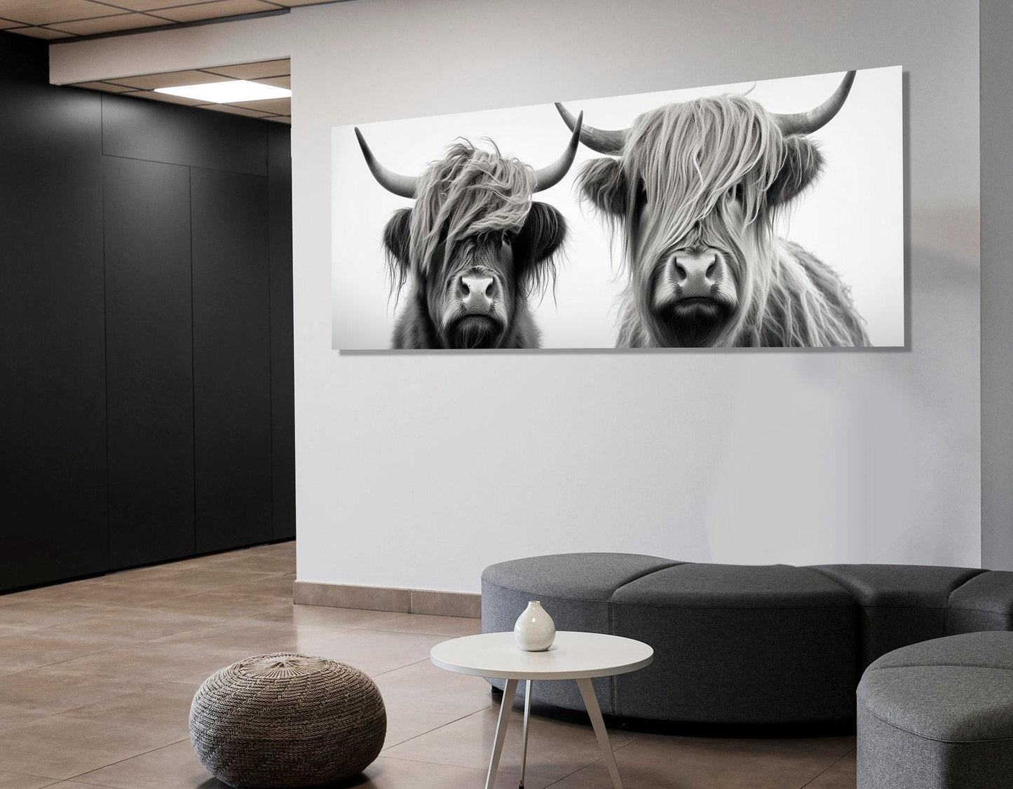 Highland Cows Canvas Print – Framed Canvas Art | Farmhouse Wall Decor Ready to Hang