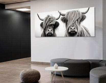 Highland Cows Canvas Print – Framed Canvas Art | Farmhouse Wall Decor Ready to Hang