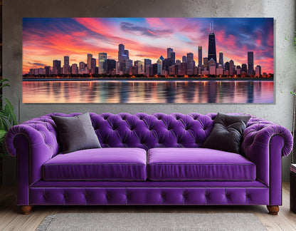 Chicago Canvas Print – Multi Panel Canvas Set | Abstract Cityscape Wall Art
