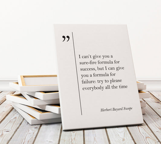 Herbert Bayard Swope Quote Canvas Print Businessman Gift Graduation Gift Poster Motivational Wall Art Herbert Swope Wall Art Business Quotes
