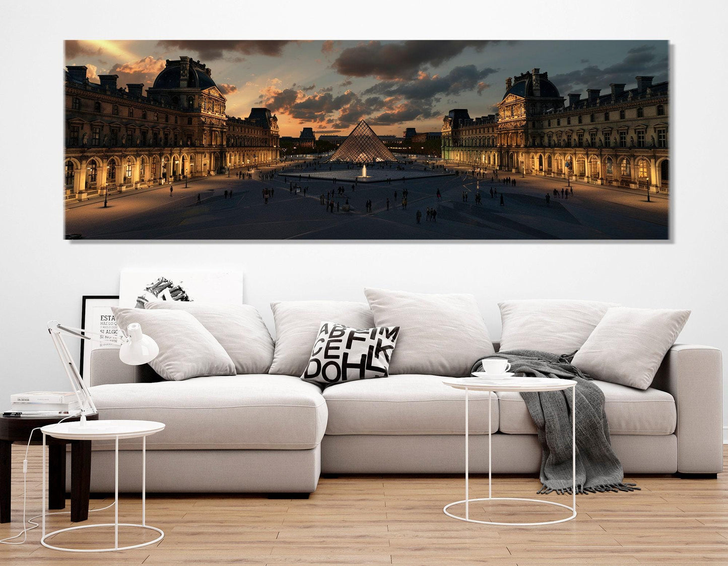 Louvre at Night Canvas – Paris Wall Art | Abstract Cotton Canvas Print, Framed & Ready to Hang