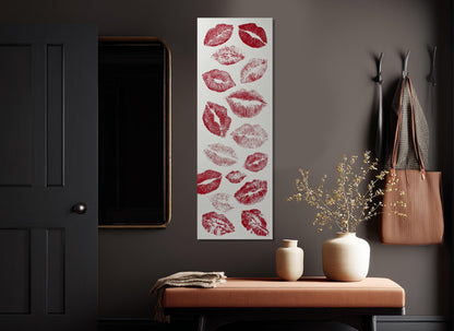 Red Lip Prints Canvas – Romantic Kiss Art | Modern Wall Decor | Ready to Hang