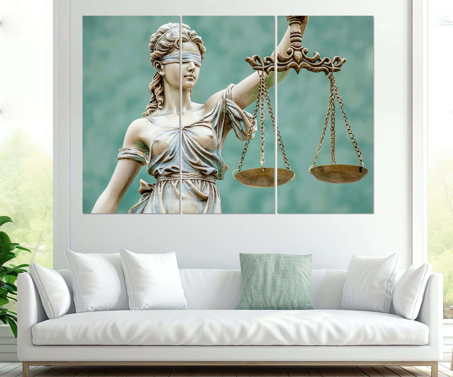 Lawyer Office Wall Decor – Lady Justice Canvas Print | Framed Ready to Hang Art