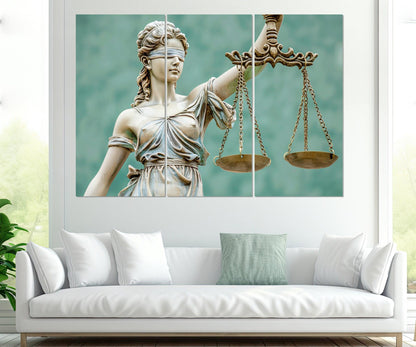Lawyer Office Wall Decor – Lady Justice Canvas Print | Framed Ready to Hang Art