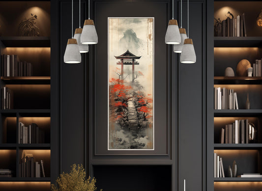 Torii Gate Canvas Print – Japanese Wall Decor | Soft Tone Framed Art Ready to Hang