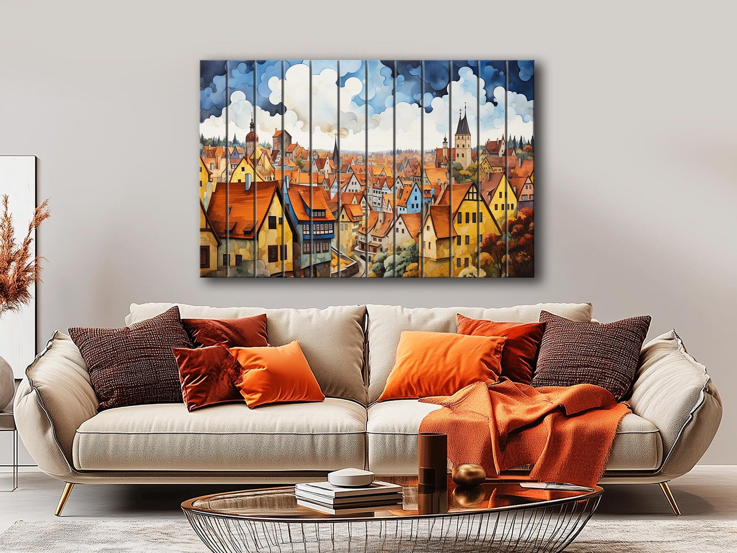 Rothenburg Wood Art | Fade Resistant Wall Art on Natural Wood Planks – Ready to Hang
