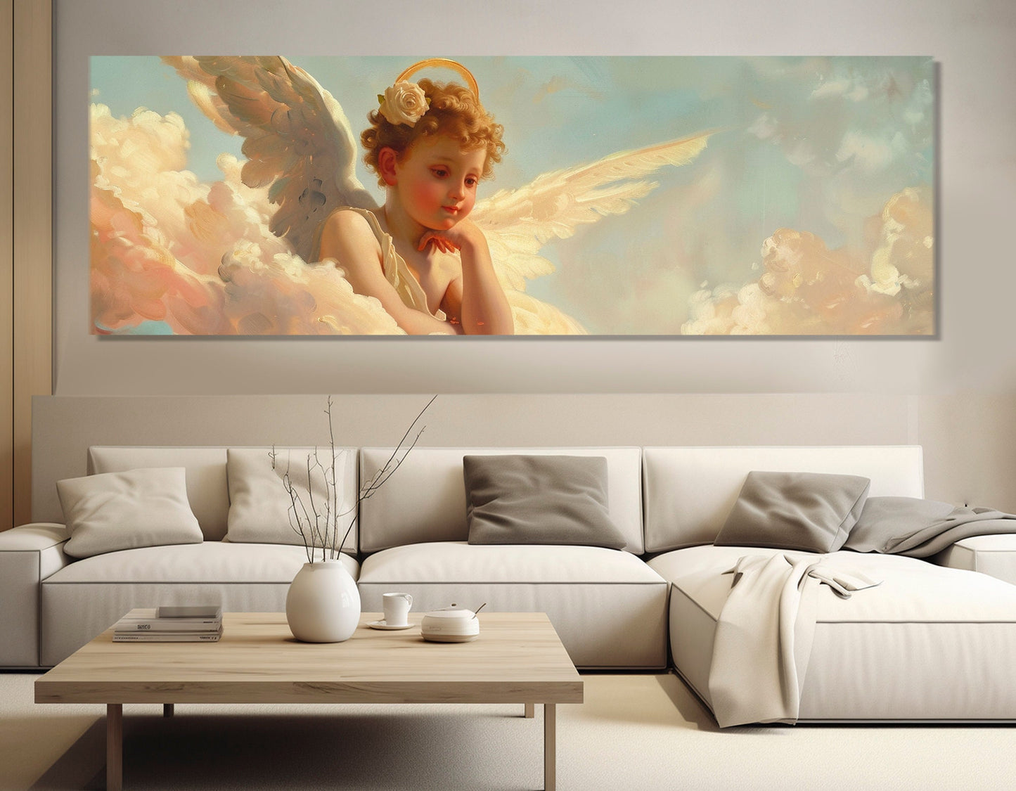 Cupid Canvas Print, Cupid Painting in William Bouguereau Style, Angels Wall Art, Cupidon Canvas Print, Framed and Ready to Hang