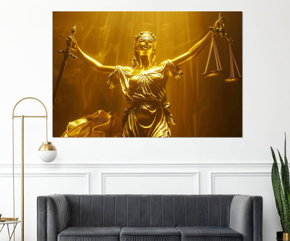 Lady Justice Canvas Print, Justice Wall Art, Lawyer Gift, Attorney Gift, Lawyer Office Wall Decor, Judge Gift, Framed and Ready to Hang
