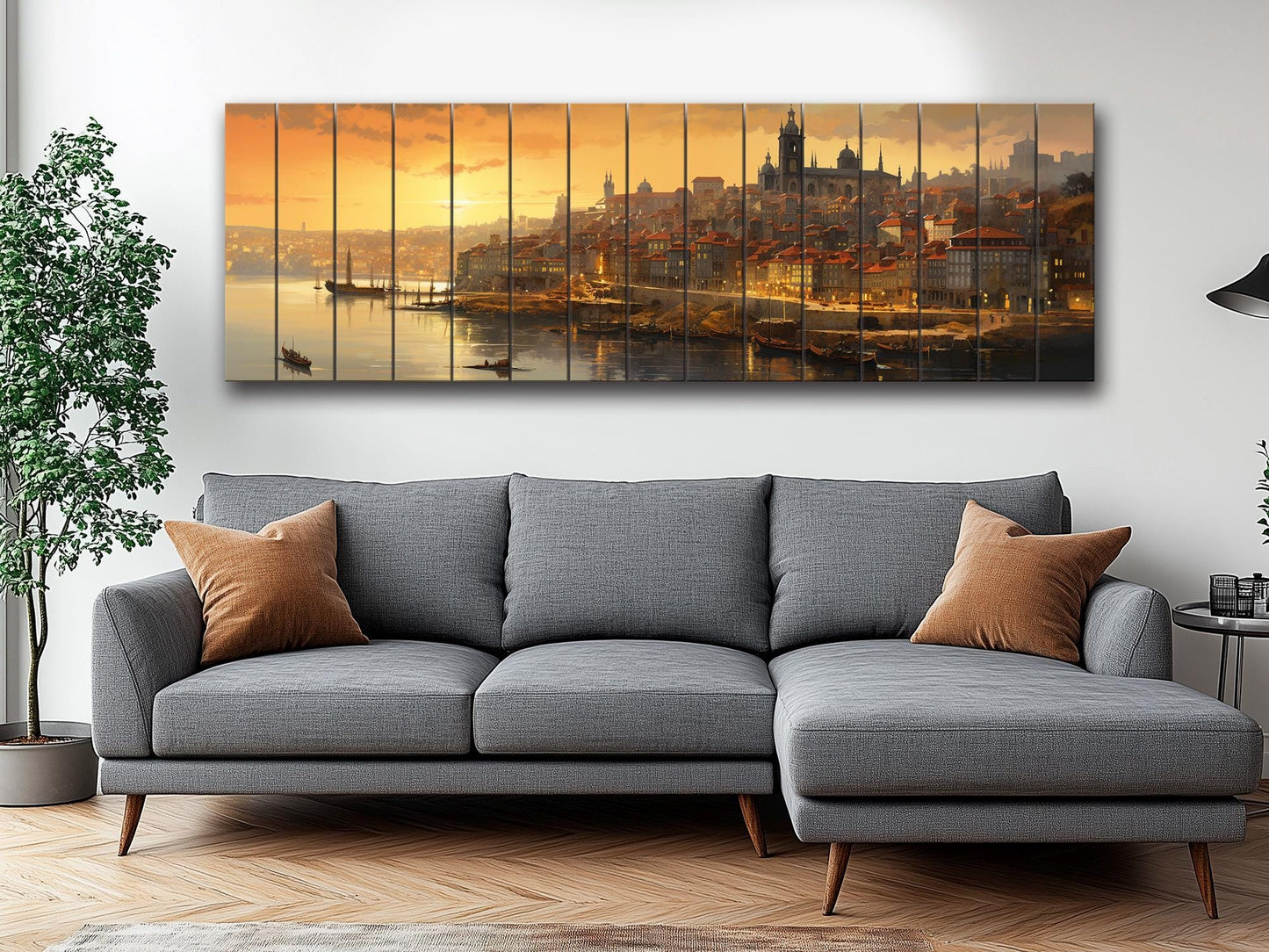 Vintage Porto Print on Natural Wood – Portugal Wall Art