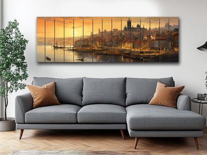 Vintage Porto Print on Natural Wood – Portugal Wall Art
