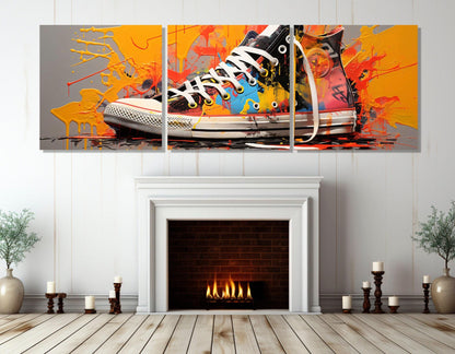 Abstract Graffiti Wall Art – Sneaker Canvas Print | Framed Canvas Art Ready to Hang