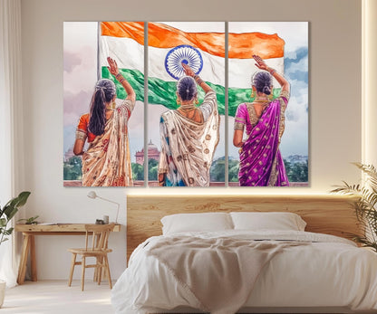 India Flag Canvas Print - Abstract India Painting | Framed Ready To Hang Wall Art