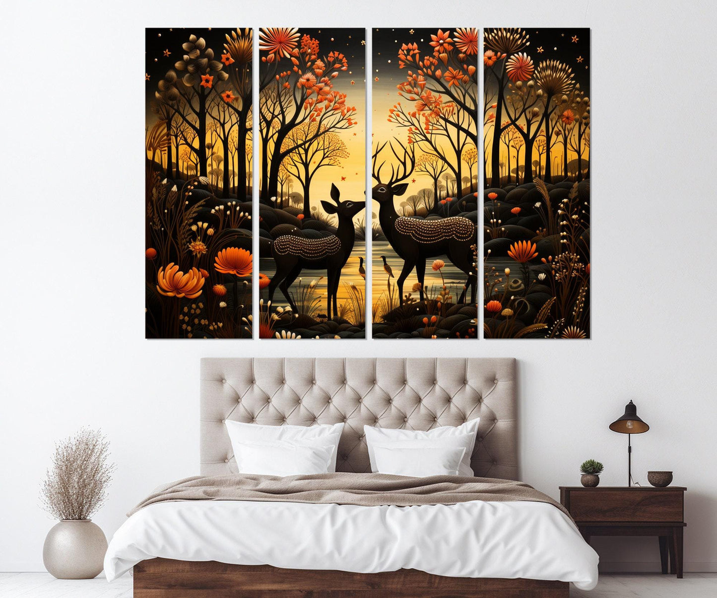 Fantasy Deer Canvas Print - Framed Canvas Print | Deer Wall Art in Forest Decor