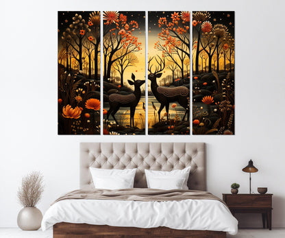 Fantasy Deer Canvas Print - Framed Canvas Print | Deer Wall Art in Forest Decor