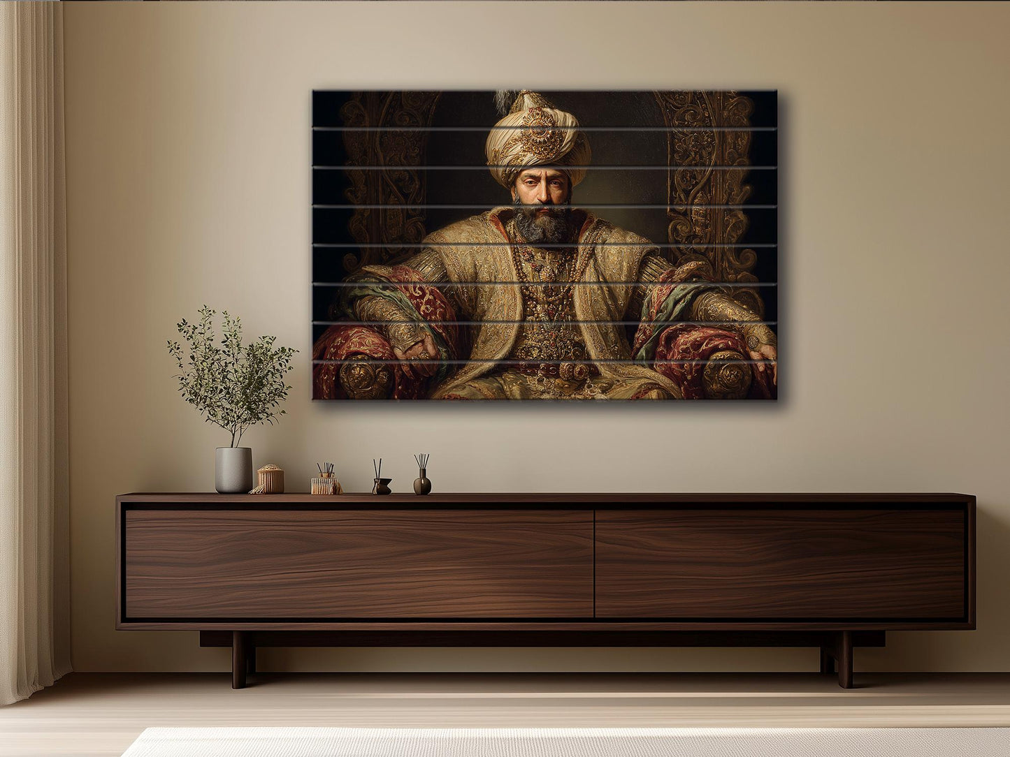 Suleiman Magnificent Ottoman Throne Print on Wood