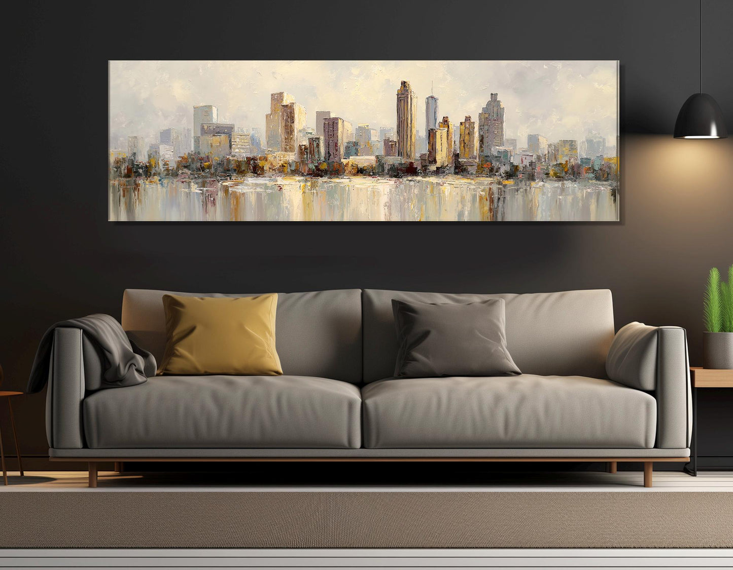Atlanta Skyline Canvas - Rustic Wall Art | Framed Cotton Canvas Print, Ready to Hang