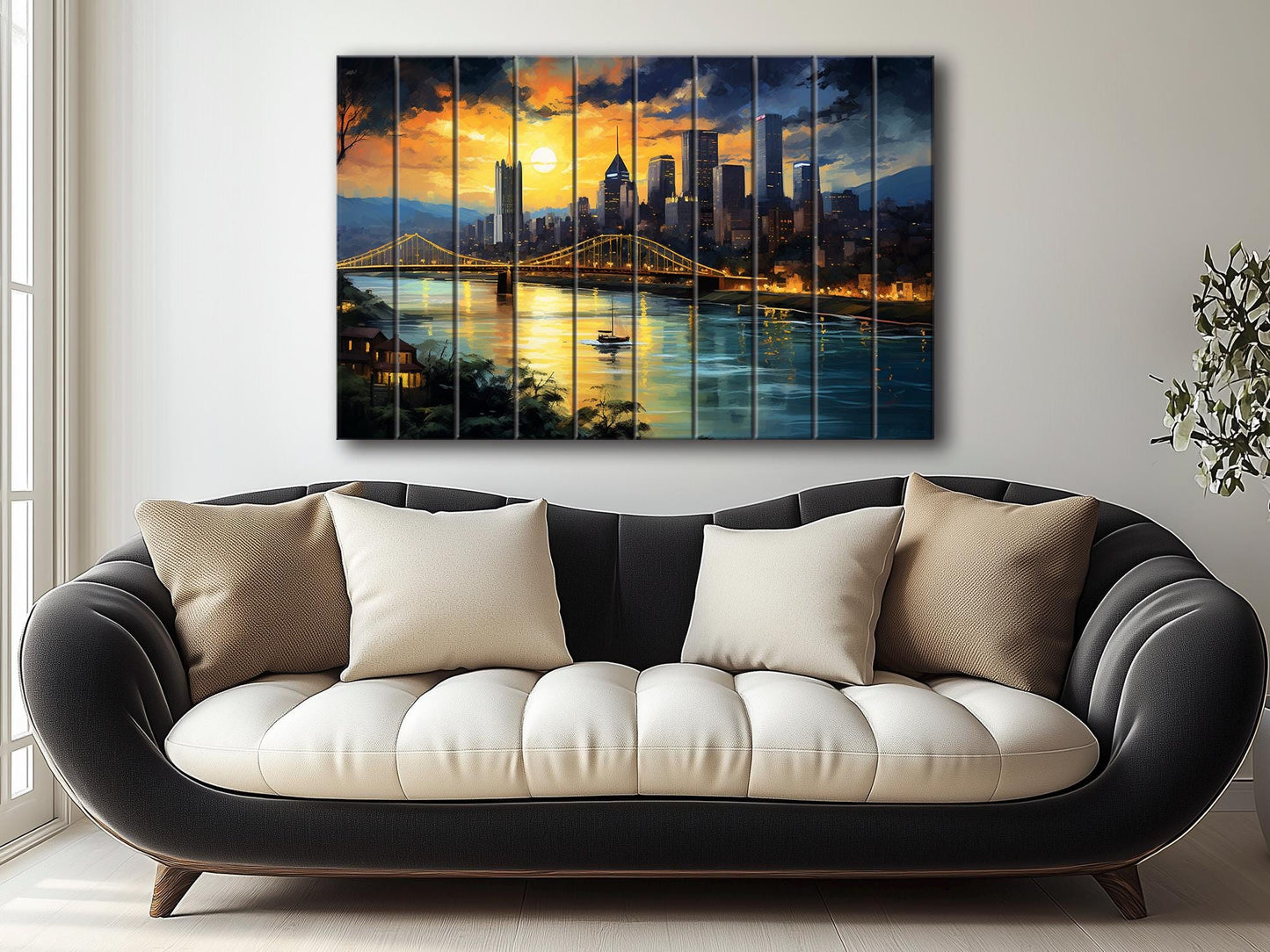 Pittsburgh Wall Art - Rustic Wood Wall Decor With Unique Grain & Fade Resistant Print