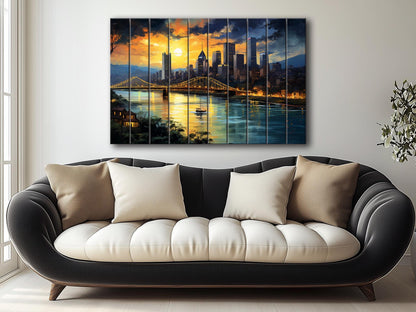 Pittsburgh Wall Art - Rustic Wood Wall Decor With Unique Grain & Fade Resistant Print