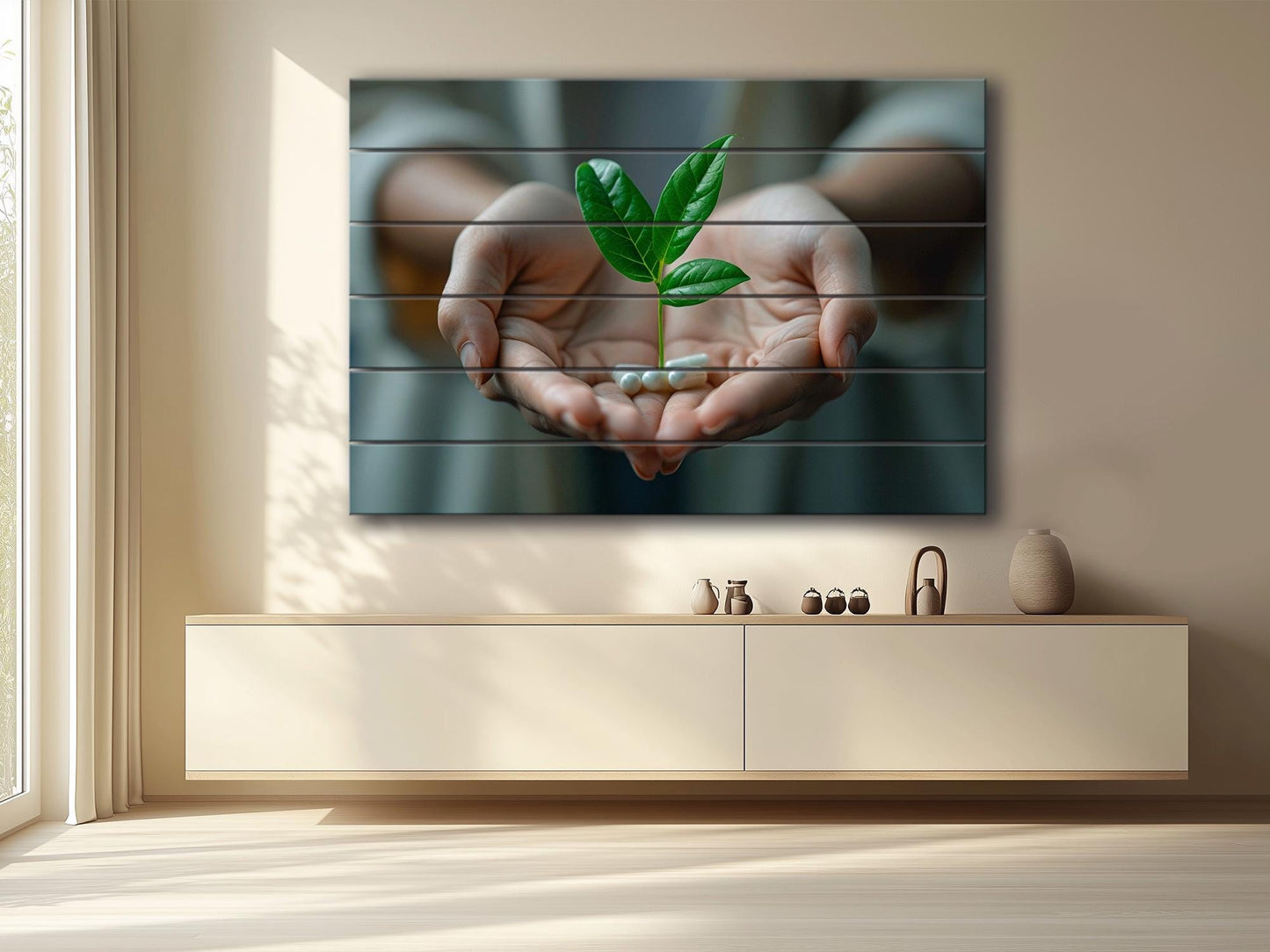 Pharmacy Wall Art – Abstract Medicine Art Printed on Natural Wood Decor