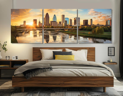 Columbus Canvas Print – Large Abstract City Artwork | Gallery Wrapped Cotton Canvas
