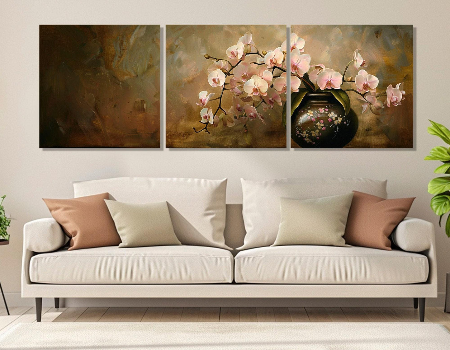 Abstract Orchids Canvas Print - Large Floral Wall Art | Ready to Hang Gallery Wrapped Canvas