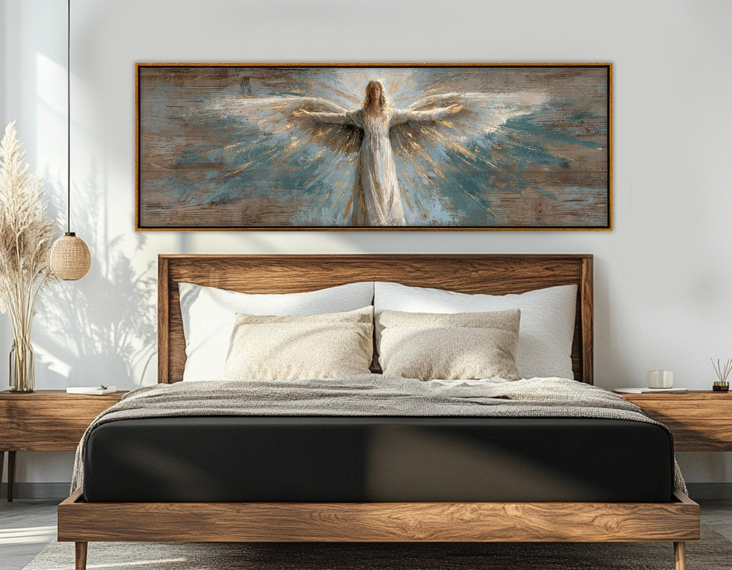 Angel Canvas Print – Rustic Christian Decor | Framed & Ready to Hang Wall Art