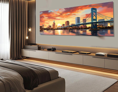 Jacksonville Canvas Print – Abstract City Painting | Gallery Wrapped Cotton Canvas Art