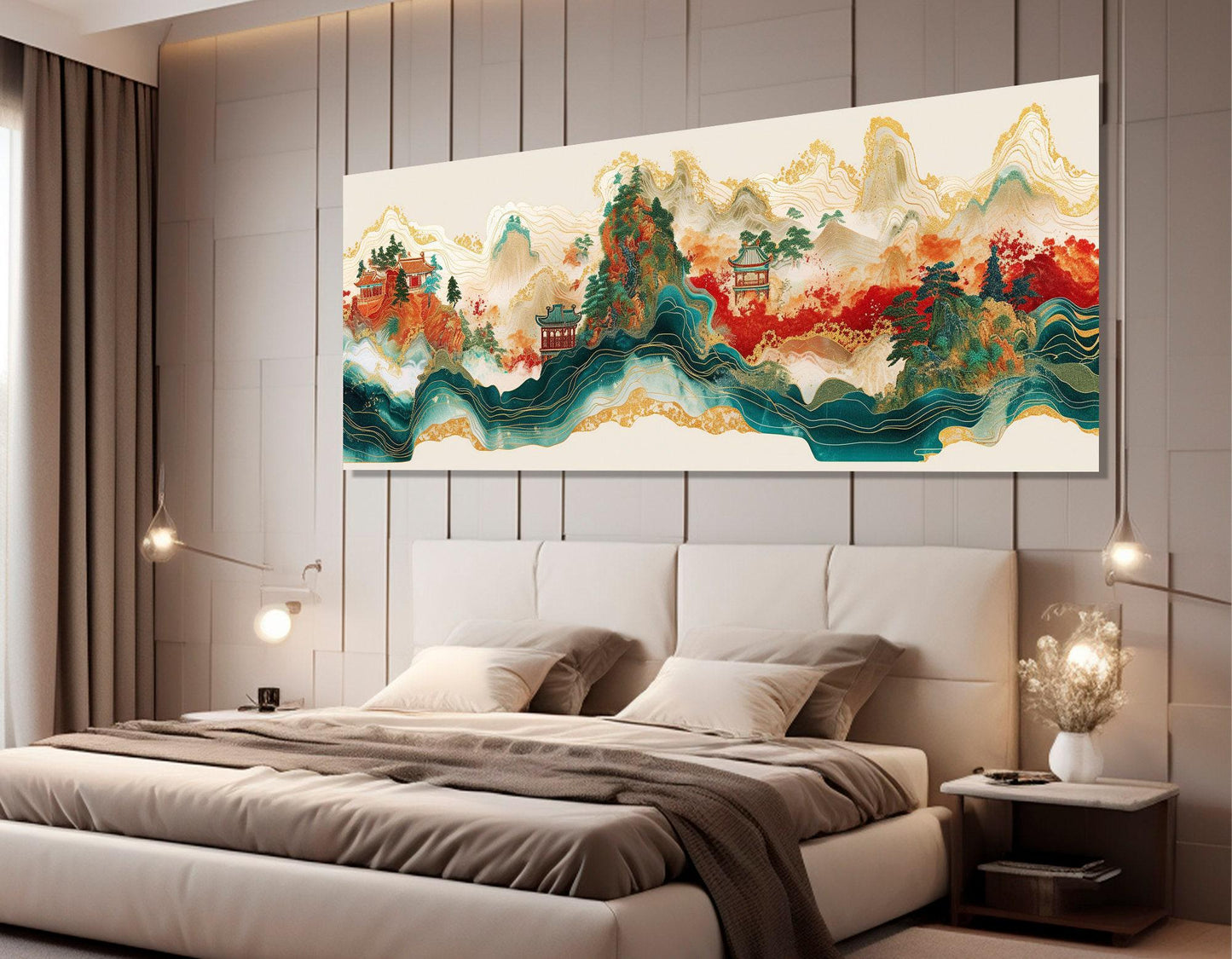 Traditional Chinese Canvas Print - Spring Abstraction Painting | Framed, Ready to Hang