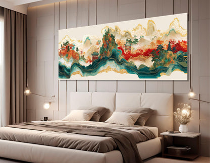 Traditional Chinese Canvas Print - Spring Abstraction Painting | Framed, Ready to Hang