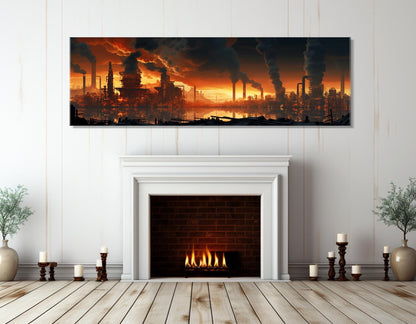 Abstract Factory Canvas Print – Heavy Industry Wall Art | Framed & Ready to Hang