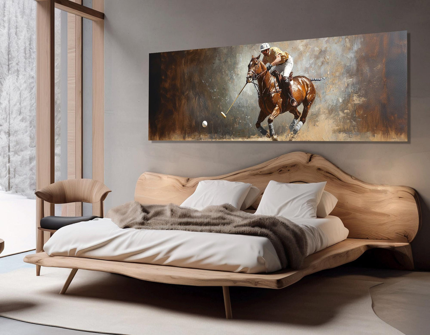 Polo Wall Art - Abstract Polo Print on Cotton Canvas, Framed & Ready to Hang