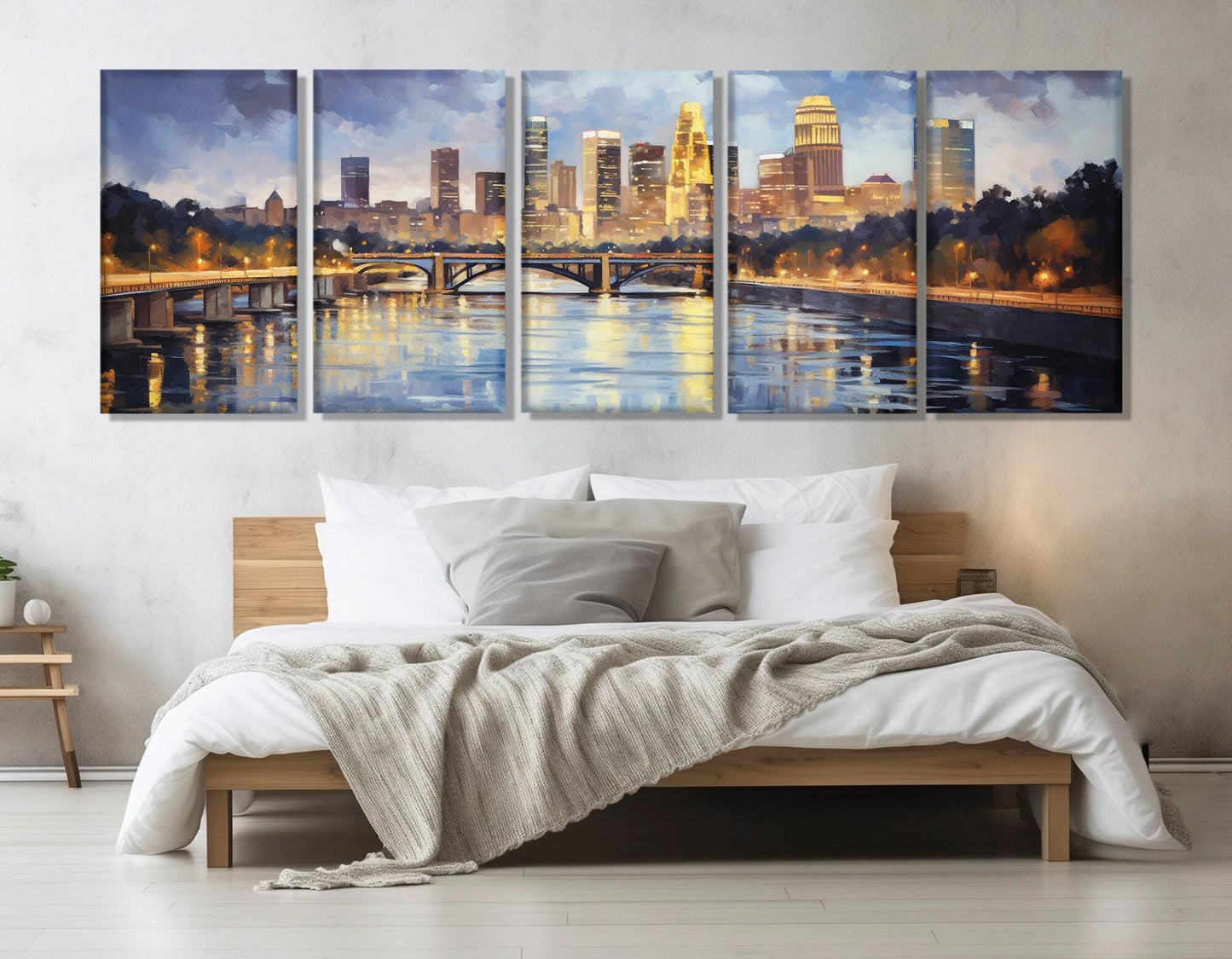 Minneapolis Canvas Print – Large Framed Cotton Canvas Wall Art | Abstract City Painting
