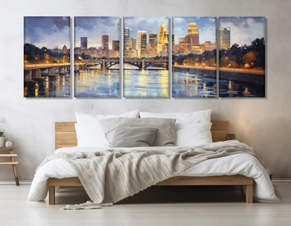 Minneapolis Canvas Print – Large Framed Cotton Canvas Wall Art | Abstract City Painting