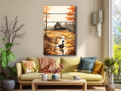 Rustic Farm Wall Art – Natural Wood Print | Farmhouse Rustic Decor