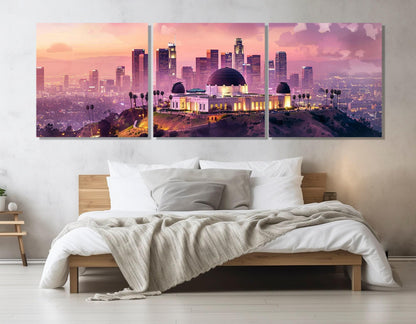 Griffith Observatory Canvas - Large Los Angeles Wall Art | Gallery Wrapped Multi Panel Print