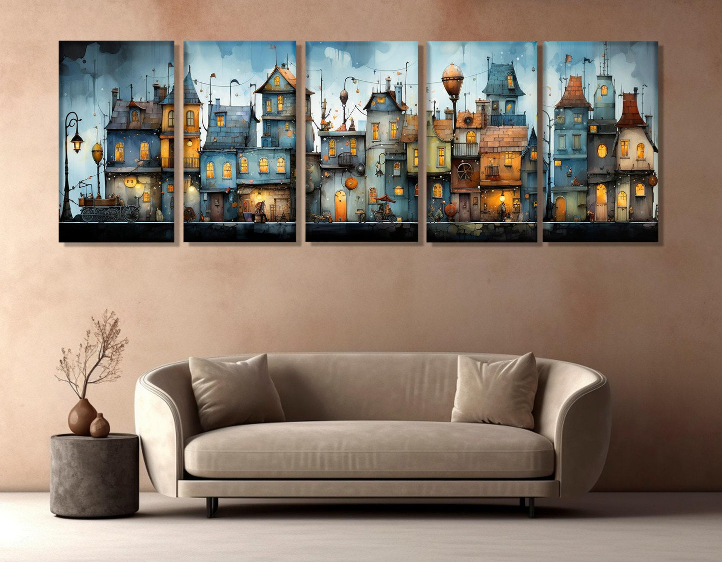 Van Gogh Canvas Print – High Quality City Houses Canvas Wall Art, Ready to Hang