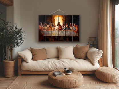 Last Supper Wood Art – Rustic Christian Wall Art Printed on Wood Planks