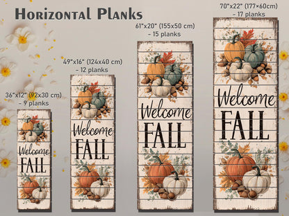 Rustic Wood Wall Art – Welcome Fall Sign | Autumn Pumpkin Wall Decor