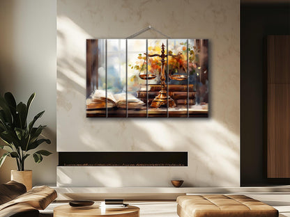 Wooden Wall Art – Rustic Valletta Skyline Wood Plank Painting | Natural Wood Artwork