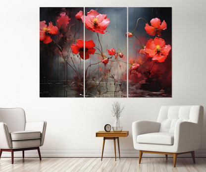 Floral Wall Decor – Abstract Floral Art Canvas Print | Ready to Hang Framed Canvas