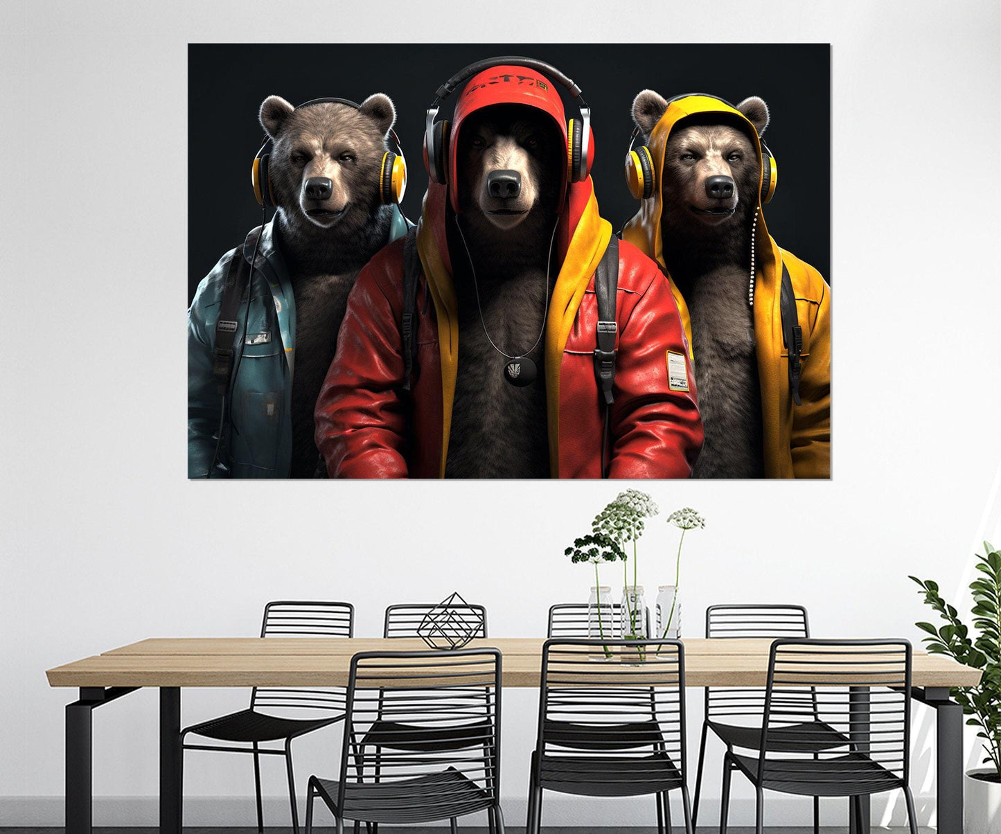Bears Canvas Print - Cool Bear Artwork on Cotton Canvas | Ready to Hang Framed Art