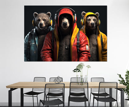 Bears Canvas Print - Cool Bear Artwork on Cotton Canvas | Ready to Hang Framed Art